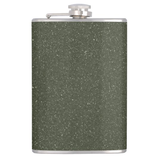Moss Green Texturierte Vinyl Wrapped Flask Flachmann (Vorderseite)