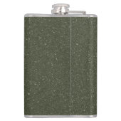 Moss Green Texturierte Vinyl Wrapped Flask Flachmann (Rückseite)