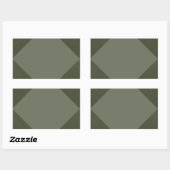 Moss Green Tri-Angled Label Rechteckiger Aufkleber (Blatt)