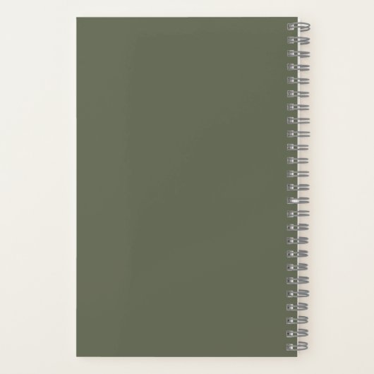 Moss Green Two-Tone Custom Sketchbook Notizblock (Rückseite)