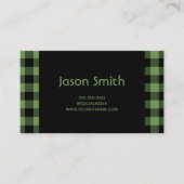 Moss Green und Black Buffalo Kariert Visitenkarte (Vorderseite)