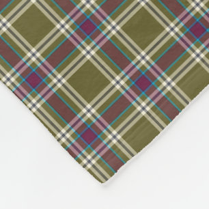 Moss Green und Lila Kariertes Muster Fleecedecke