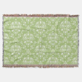 Moss Green und White Damask Decke (Vorderseite)