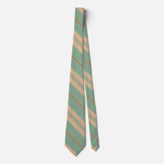 Moss Green und White Stripe Necktie Krawatte (Vorderseite)