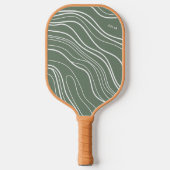 Moss Green Wave Moderne Personalisiert Pickleball Schläger (Vorderseite)