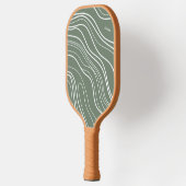 Moss Green Wave Moderne Personalisiert Pickleball Schläger (Links)