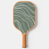 Moss Green Wave Moderne Personalisiert Pickleball Schläger (Rückseite)