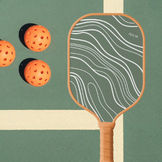 Moss Green Wave Moderne Personalisiert Pickleball Schläger