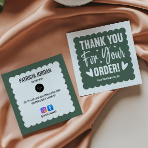 Moss Green Wave Order Danke LOGO Social Icon Quadratische Visitenkarte