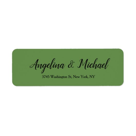 Moss Green Wedding Beruflich Elegant Handwrite (Vorne)