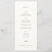 Moss Green Wedding Menü und vielen Dank Menükarte (Vorderseite)