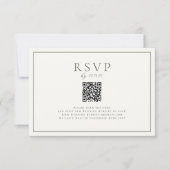 Moss Green Wedding QR Code RSVP Karte (Vorderseite)