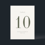 Moss Green Wedding Tischnummer Card<br><div class="desc">Moderne schick minimalistisch,  moos grün und beige Hochzeitskarte Tischnummer. Bitte beachten Sie,  dass die Tischnummern nummeriert und einzeln in Ihren Warenkorb aufgenommen werden müssen.</div>