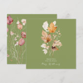Moss Green Whispers Fall Brautparty Danke Einladung (Vorne/Hinten)