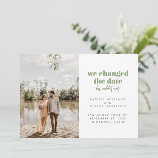 Moss Green Wir änderten das Datum, konnten aber ni Ankündigung (Stehend Vorderseite)