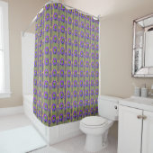 Moss Green with Purple Flowers Shower Curtain Duschvorhang (Beispiel)