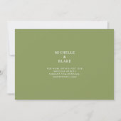 Moss Green Woodland Wedding Save The Date (Rückseite)