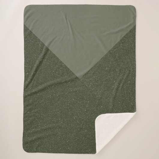 Moss Green Zickzack Sherpa Blanket Sherpadecke (Vorderseite)