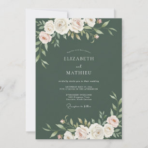 Moss Ivory Bloom Hochzeit Einladung