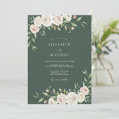 Moss Ivory Bloom Hochzeit Einladung (Stehend Vorderseite)