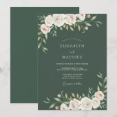 Moss Ivory Bloom Hochzeit Einladung (Vorne/Hinten)