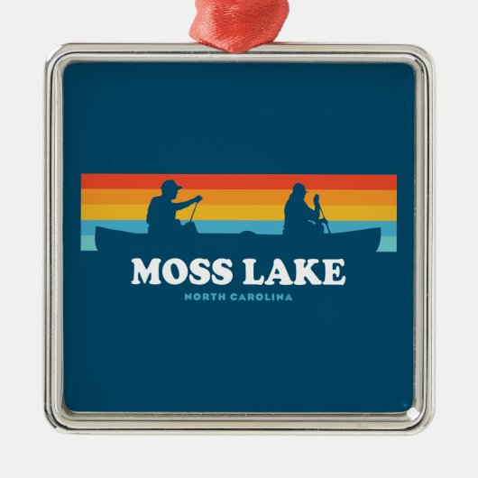 Moss Lake North Carolina Canoe Ornament Aus Metall (Vorne)