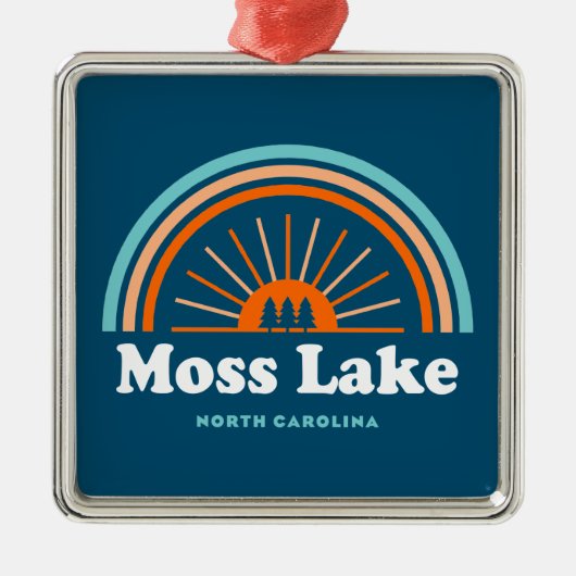 Moss Lake North Carolina Rainbow Ornament Aus Metall (Vorne)