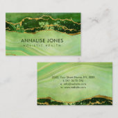 Moss Malachite Wave Business Card Visitenkarte (Vorne/Hinten)