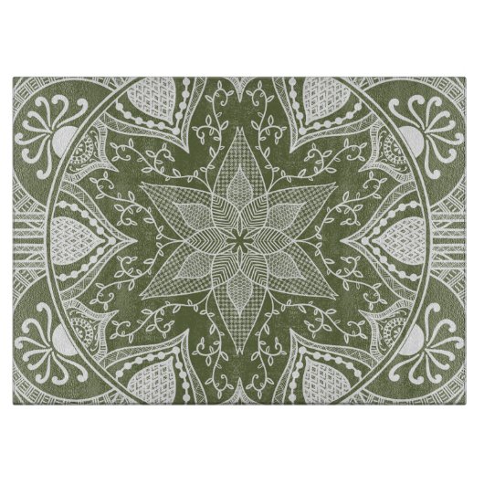 Moss Mandala Schneidebrett (Vorderseite)