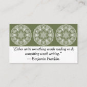 Moss Mandala Visitenkarte (Rückseite)