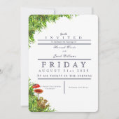 Moss & Mushrooms Magischer Wald Hochzeit Einladung (Vorderseite)