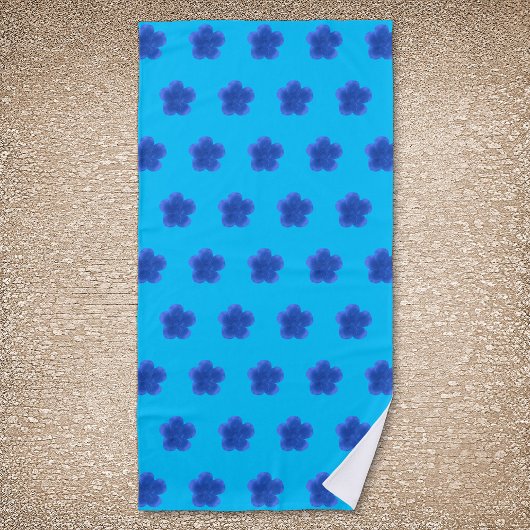 Moss Rose Blume Nahtloses Muster auf hellblau Strandtuch