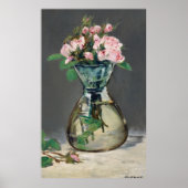 Moss-Rose in einer Vase Poster (Vorne)