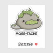 Moss tache Funny Mustache Pun Aufkleber (Blatt)