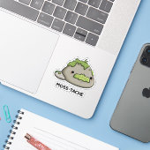 Moss tache Funny Mustache Pun Aufkleber (Laptop mit iPhone)