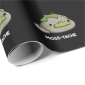 Moss tache Funny Mustache Pun Dark BG Geschenkpapier (Rolleneckpunkt)