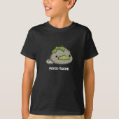 Moss tache Funny Mustache Pun Dark BG T-Shirt (Vorderseite)