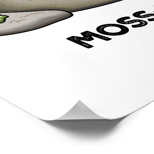 Moss tache Funny Mustache Pun Poster (Ecke)