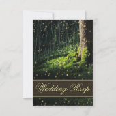 Moss-verzauberte Waldfirefly-Hochzeitskarten RSVP Karte (Vorderseite)