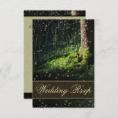 Moss-verzauberte Waldfirefly-Hochzeitskarten RSVP Karte (Vorne/Hinten)