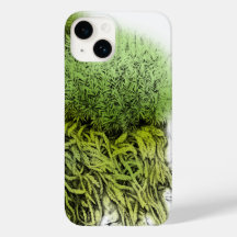 Moss zeichne mit einem grünen iPhone-Gehäuse überl