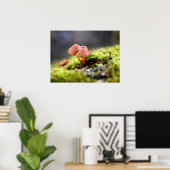Mosses und Lichens mit winzigen Mushroom Poster (Heimbüro)