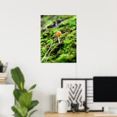 Mosses und Lichens mit winzigen Mushroom Poster (Heimbüro)