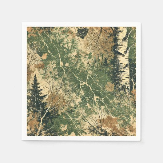 Mossy Autumnal Forest gestört Tinte Decoupage Serviette (Vorderseite)