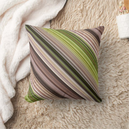 Mossy Bark Brown und Grünstreifen und Kariert Kissen