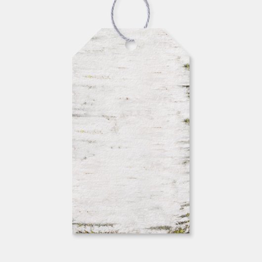 Mossy Birch Tree Herz Mr. und Mrs. Wedding Geschenkanhänger (Rückseite)