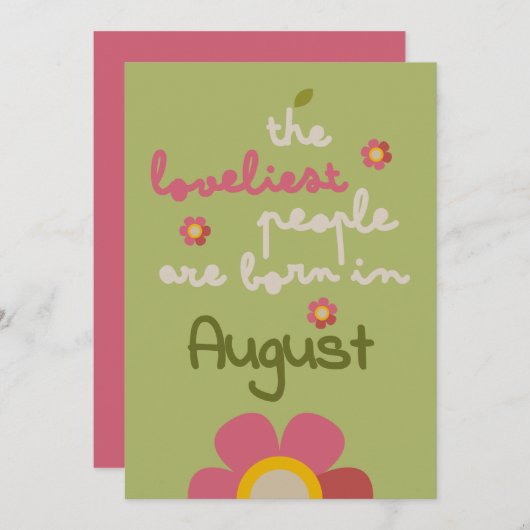 MOSSY BLOOM - Birthday Floral Einladungskarte (Vorne/Hinten)