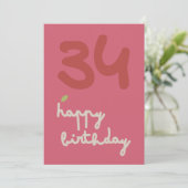 MOSSY BLOOM - Birthday Floral Einladungskarte (Stehend Vorderseite)