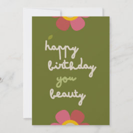 MOSSY BLOOM - Birthday Floral Einladungskarte