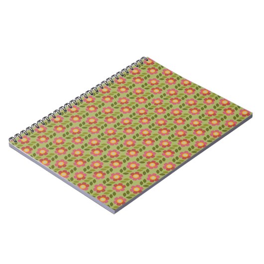 MOSSY BLOOM - Botanisches Muster-Notebook Notizblock (Linke Seite)
